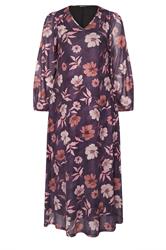 YOURS Curve Purple Floral Maxi Dress