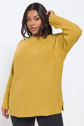 YOURS Plus Size Yellow Drop Shoulder Jumper | Yours Clothing 3