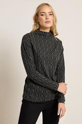 LTS Tall Charcoal Grey Knit Funnel Top | Long Tall Sally 3