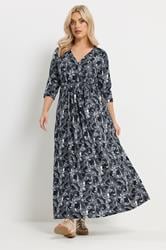 YOURS Plus Size Navy Blue Soft Touch Paisley Wrap Dress | Yours Clothing 3