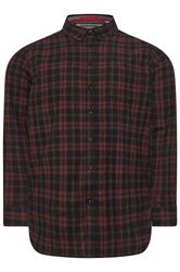 D555 Big & Tall Burgundy Red Check Shirt | BadRhino 2