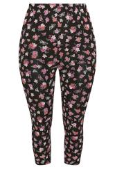 YOURS Plus Size 2 PACK Black Butterfly Print Cropped Leggings | Yours Clothing 7
