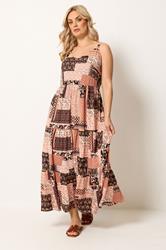 YOURS Plus Size Orange Terracotta Tiered Maxi Dress | Yours Clothing 3