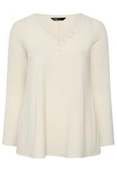YOURS Curve Cream Henley Swing Top