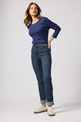 M&Co Blue Mid Wash Ankle Grazer Cigarette Jeans | M&Co 2