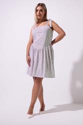 LIMITED COLLECTION Plus Size Purple Floral Square Neck Mini Dress | Yours Clothing 1