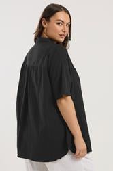 YOURS Plus Size Black Relaxed Linen Shirt | Yours Clothing 3