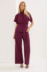 STAR Burgundy Red Wide Leg Trousers  | StarByJM 3