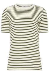 LTS Tall Olive Green Stripe Ribbed T-Shirt