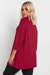 YOURS Plus Size Red Star Embellished Swing Top | Yours Clothing 3