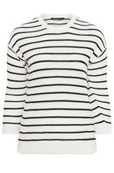 YOURS Curve Cream Stripe Knitted Jumper
