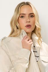 LTS Tall Women's Cream Faux Suede Funnel Neck Jacket | Long Tall Sally 4