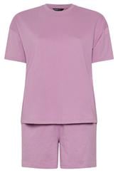 YOURS Curve Set Purple Sweat T-Shirt & Short