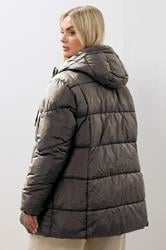 YOURS Plus Size Brown Short Padded Coat | Yours Clothing 4