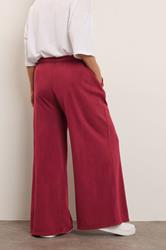 YOURS Plus Size Red Wide Leg Joggers | Yours Clothing 4