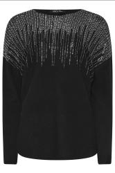 M&Co Black Stud Embellished Batwing Jumper | M&Co 7