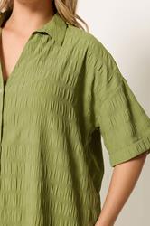 YOURS Plus Size Green Textured Shirt 4