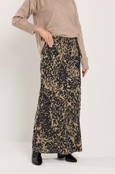 LTS Tall Women's Black Abstract Print Cotton Maxi Skirt | Long Tall Sally 1