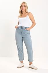 YOURS Plus Size Blue Boyfriend Jeans | Yours Clothing 1