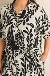 EVANS Plus Size Black Abstract Shirt Dress | Evans 5