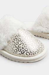 Gold Metallic Leopard Print Slippers | Yours Clothing 5