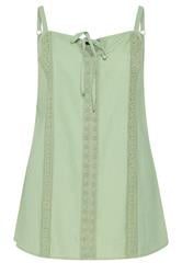 YOURS Curve Green Crochet Linen Cami Vest Top