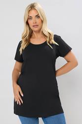 YOURS Plus Size 2 PACK Black & White Longline T-Shirts | Yours Clothing  2