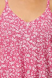 YOURS Plus Size Pink Floral Print Button Cami Vest Top | Yours Clothing 4