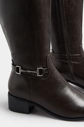LTS Brown Metal Trim Knee High Riding Boots | Long Tall Sally 5