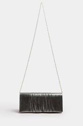 Silver Faux Leather Metallic Clutch Bag | Yours Clothing 3