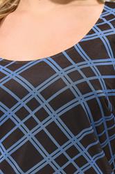 YOURS LONDON Plus Size Brown & Blue Check Top | Yours Clothing 5