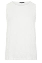 YOURS Plus Size White Bubble Textured Vest Top | Yours Clothing 5