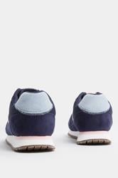 Navy Blue Colourblock Trainers In Extra Wide EEE Fit | Yours Clothing 5
