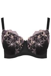 YOURS 2 PACK Plus Size Black & Pink Embroidered Padded Bras | Yours Clothing 9