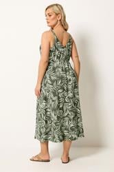 YOURS Plus Size Khaki Green Keyhole Midi Dress | Yours Clothing 4