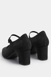 LTS Black Faux Suede Mary Jane Block Heel In Standard Fit | Long Tall Sally 4