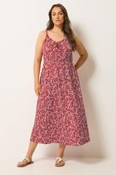 YOURS Plus Size Red Swirl Keyhole Dress | Yours Clothing 3