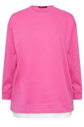 YOURS Plus Size Pink Crew-Neck Jumper | Yours Clothing 5