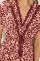 LTS Tall Women's Red & Pink Floral Textured Maxi Dress | Long Tall Sally 5