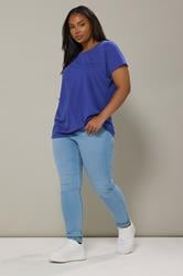 YOURS Plus Size Cobalt Blue Core T-Shirt | Yours Clothing 2