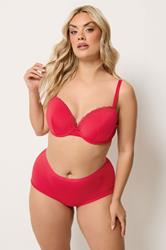 YOURSET 3 PACK Plus Size Red Lace Back High Waisted Knickers | Yours Curve 4