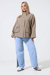 LIMITED COLLECTION Plus Size Taupe Brown Utility Jacket | Yours Clothing 1