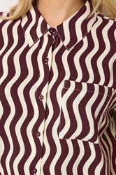 LTS Tall Women's Burgundy Red Wavy Print Shirt | Long Tall Sally 5