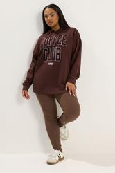 YOURS Plus Size Brown Ribbed Leggings | Yours Clothing 3