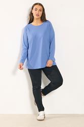 YOURS Plus Size 3 PACK Green & Blue Long Sleeve T-Shirts | Yours Clothing  4