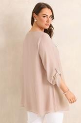 EVANS Plus Size Blush Pink Double Layer Blouse | Evans 2