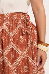 YOURS Plus Size Rust Orange Abstract Skirt 5
