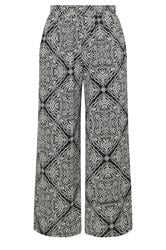 YOURS Curve Black Paisley Textured Wide Leg Trousers