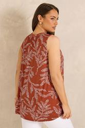 EVANS Plus Size Rust Orange Sleeveless Stretch Top | Evans 4