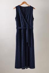 EVANS Plus Size Navy Blue Broderie Anglaise Wrap Dress | Evans 6